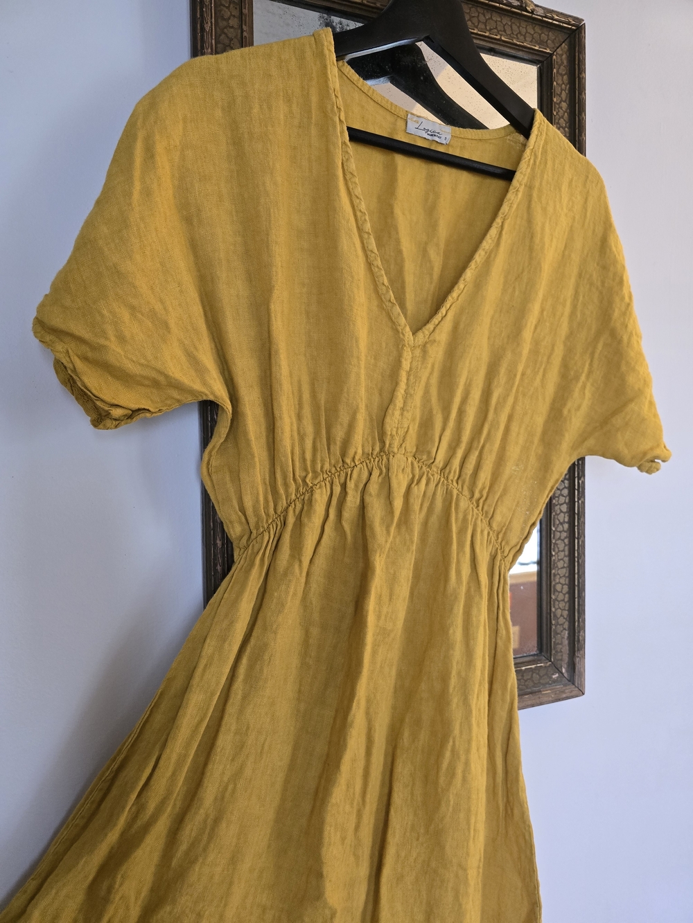 Linen V-Neck Maxi Dress